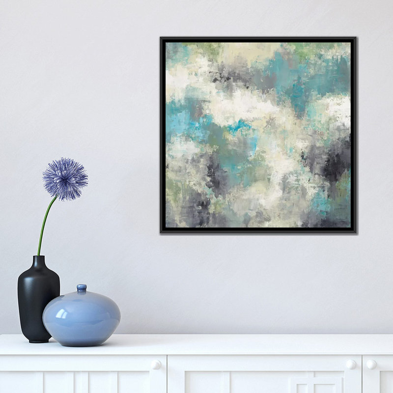 « cloud layers », impression sur toile, H 18 po x l 18 po x P 1,5 po, Toile avec cadre noir, Pas de tapis