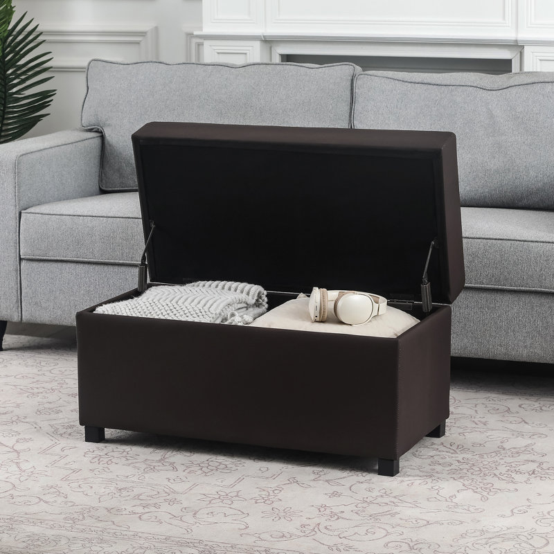 Banc de rangement avec repose-pieds 31 po, Brun foncé