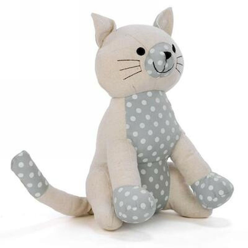 Chat avec arrêt de plancher en tissu à pois