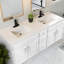 Meuble-lavabo double 73 po avec dosseret moderne Camilla II, blanc uni