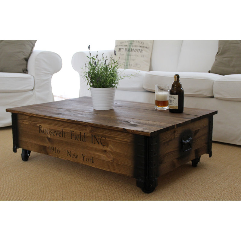 Adamski Solid Wood Coffee Table, Dark brown