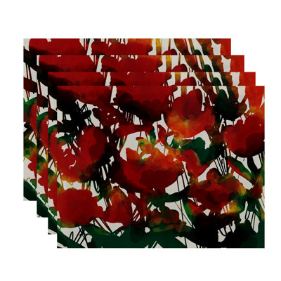 Akheelesh Polyester Floral Rectangle Placemat