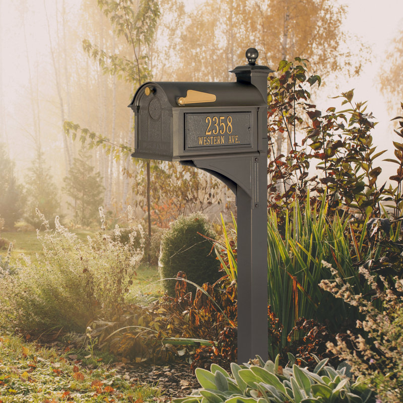Balmoral Post Mounted Mailbox, Bronze, Yes