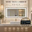 24" x 47.2" LED Bathroom Mirror with Lights, Bluetooth Speaker, Smart Time & Date Display, Anti-Fog, 3-Colour Dimmable Vanity Mirror-323084332