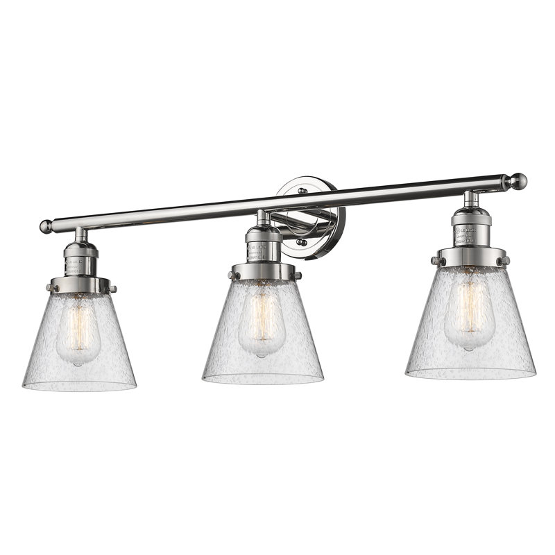 3 - Light Dimmable Vanity Light, Polished Nickel