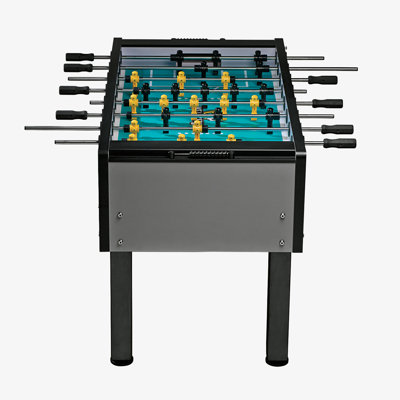 American Heritage Velocity Foosball Table – Game Room Soccer Table with Counterbalanced Men, Telescopic Rods & Laminate Playfield, Silver