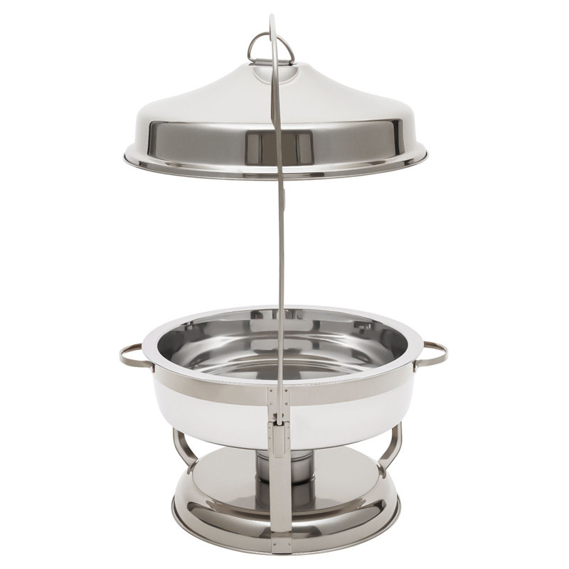Stainless Steel 9 Quarts Round Chafing Dish, SIlver