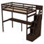 Lit mezzanine simple avec escalier de rangement et bureau intégré-830296433