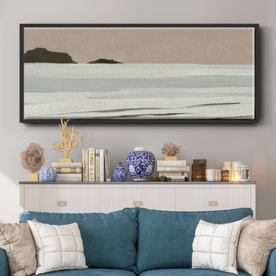 Muted Tonal Horizon I- Framed Canvas