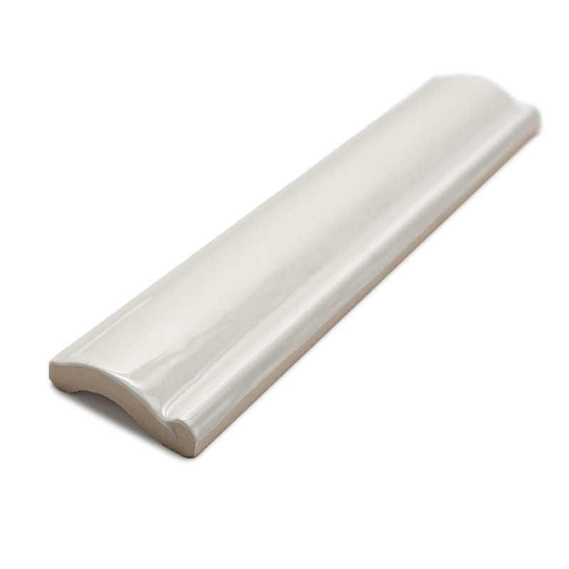 Tuile de rail de chaise en céramique brillante 2 po x 10 po Chelsea, Gris