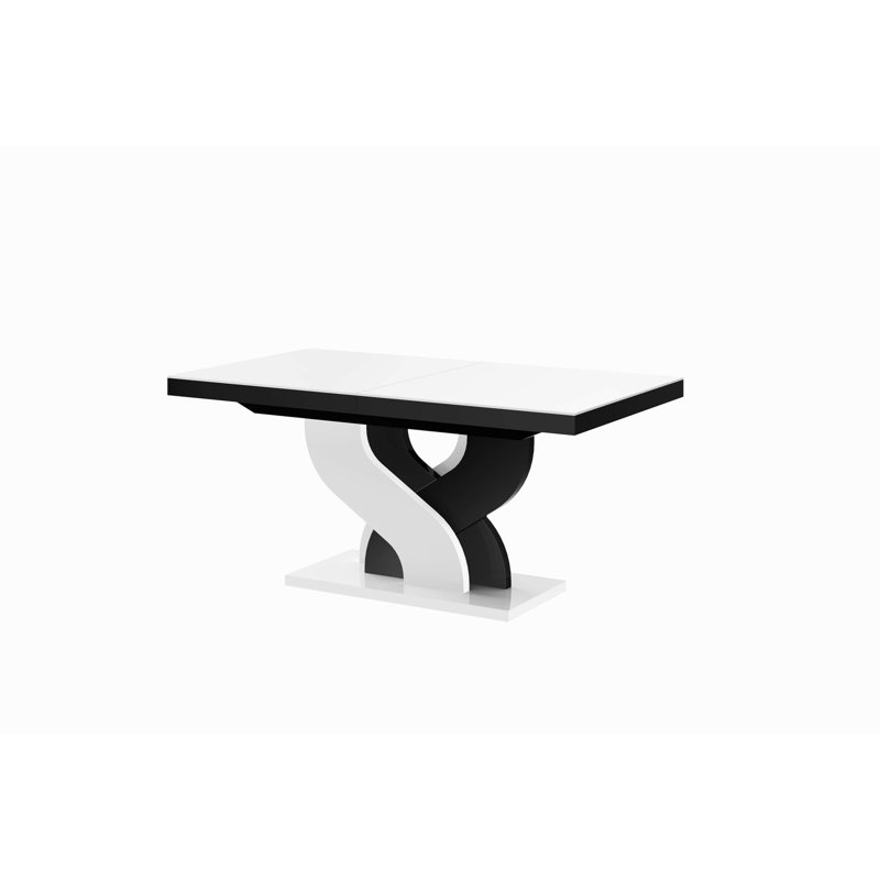 Dayzia Extendable Dining Table, Black/White