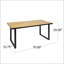 Table de salle à manger d'extérieur en bois d'acacia et fer de 70 pouces KYSTON, résistante aux éclaboussures et élégante pour les rassemblements modernes