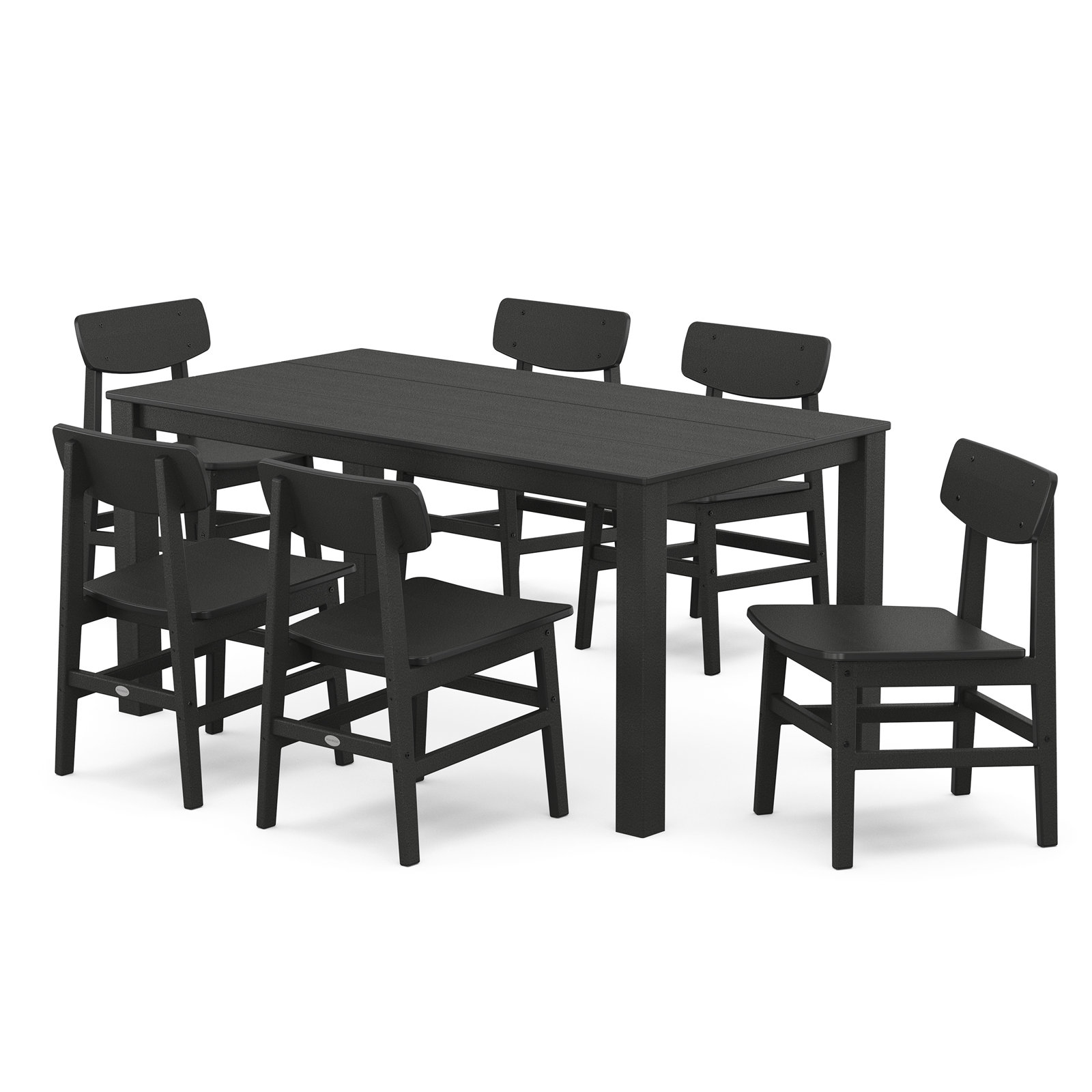 POLYWOOD® Modern Studio 64" Patio Dining Set, Black