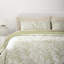 Ensemble de housse de couette très grand pour 3 personnes avec jacquard à feuilles, blanc crème et vert sauge, ensemble de literie 100% coton à densité de tissage 300 fils, housse de couette et taies d'oreiller-1949722750-1949869936