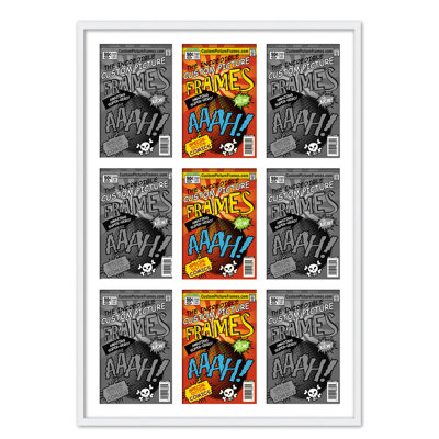 9 tapis de cadre 9 bandes dessinées pour afficher 9 bandes dessinées UV UV, support et matériel de suspension