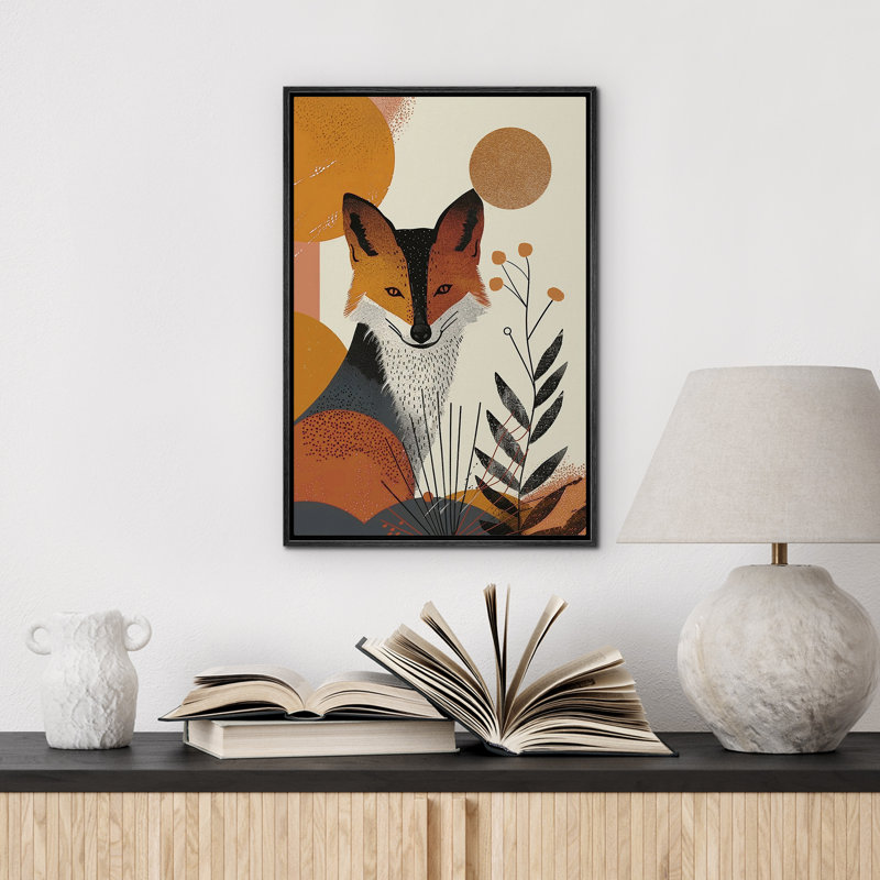 Renard, décorations pour enfants, style Mid-Century, Noir, H 36 po x l 24 po