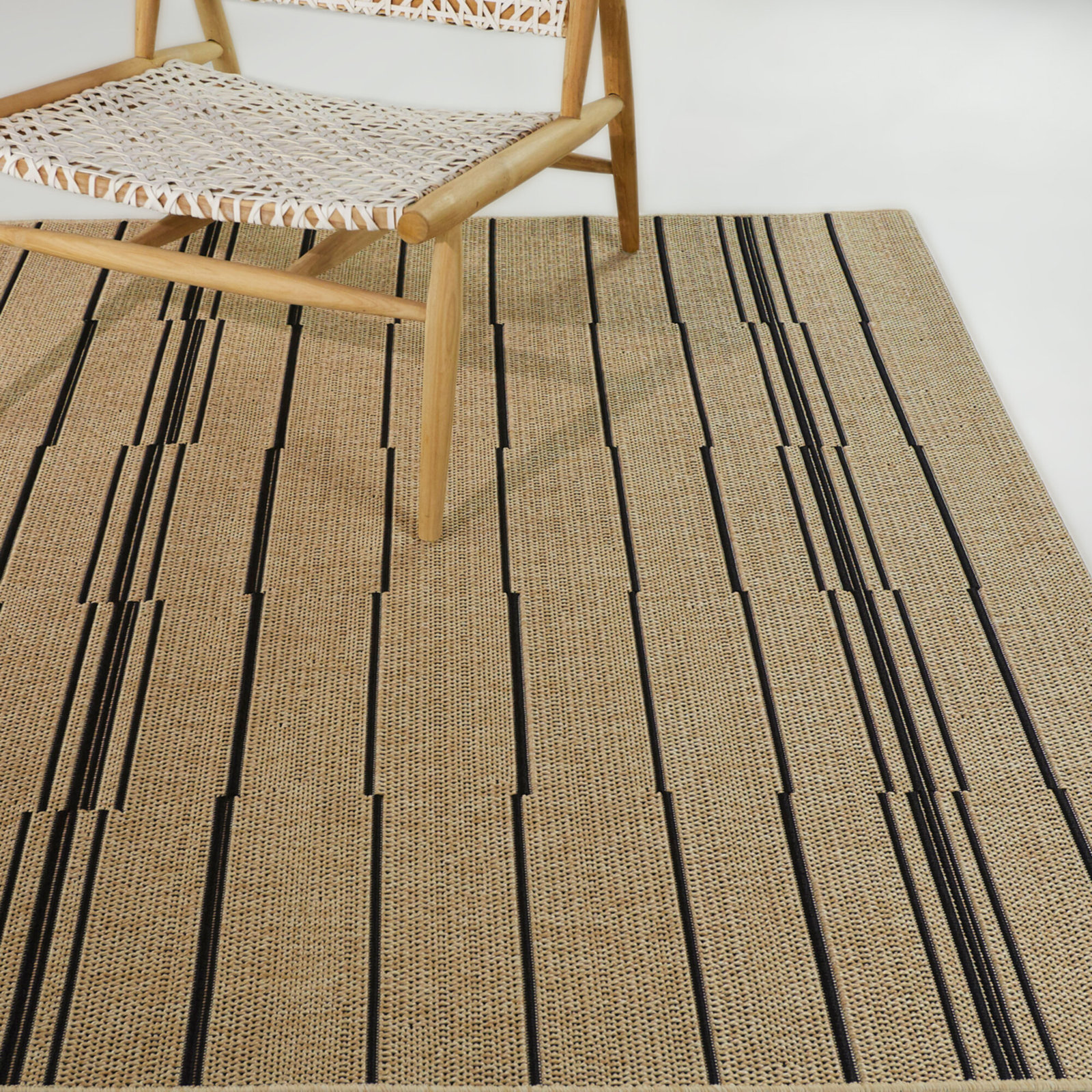 Veda Striped Indoor Outdoor Rug, Rectangle 7'10" x 10'