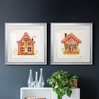 «Gingerbread House I», ensemble de 2 reproductions d'art encadrées