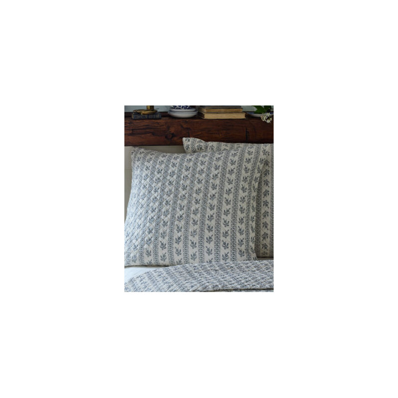 Floral Stripe Quilted Sham, Queen