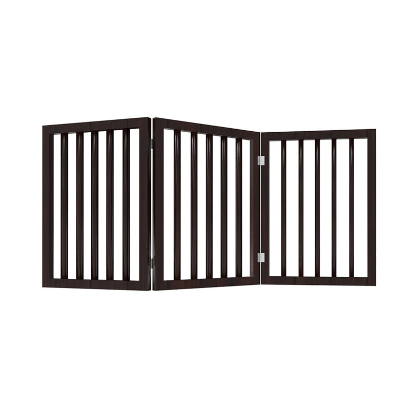 Barrière pliante pour chien à 3 panneaux pour escaliers ou portes, Brun