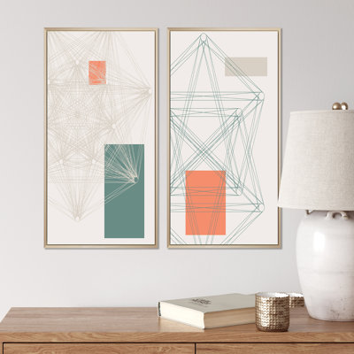Graphic Vintage Minimal Geometrics - ensemble de 2 reproductions