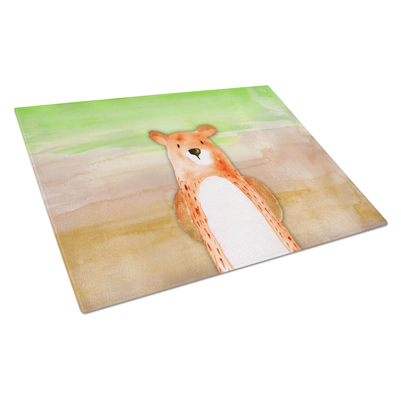 Caroline's Treasures Tempered Glass Bear Watercolor Cutting Board