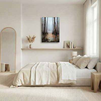 Art mural sur toile Gallery Wrap pour le salon, la chambre à coucher, le bureau ou le vestibule - Décoration murale décorative avec marais brumeux