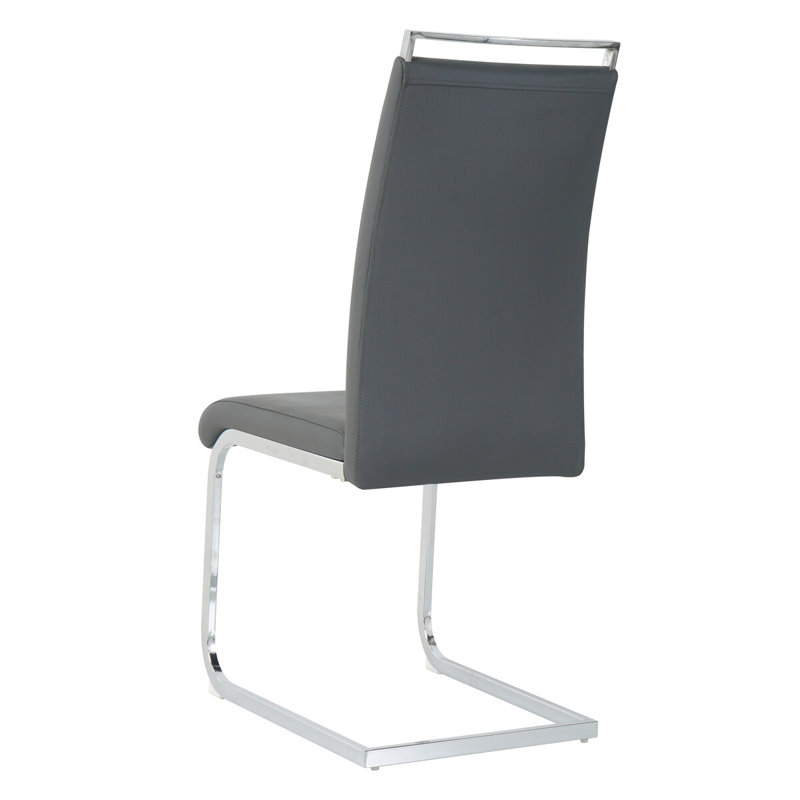 Stuhl 47cm H Upholstered Metal Cantilever Chair, in Grey