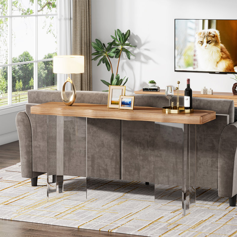 Surikova 47.24'' Modern Acrylic Console Table, Brown
