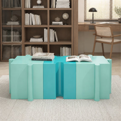 Ensemble de 3 tables artistiques, tables d'appoint modulaires Mgo avec emboîtement (2 convexes et 1 concave), capacité de 200 lb pour l'intérieur et l'extérieur, vert clair et bleu clair
