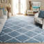 Geometric Blue/White Area Rug-1459753631