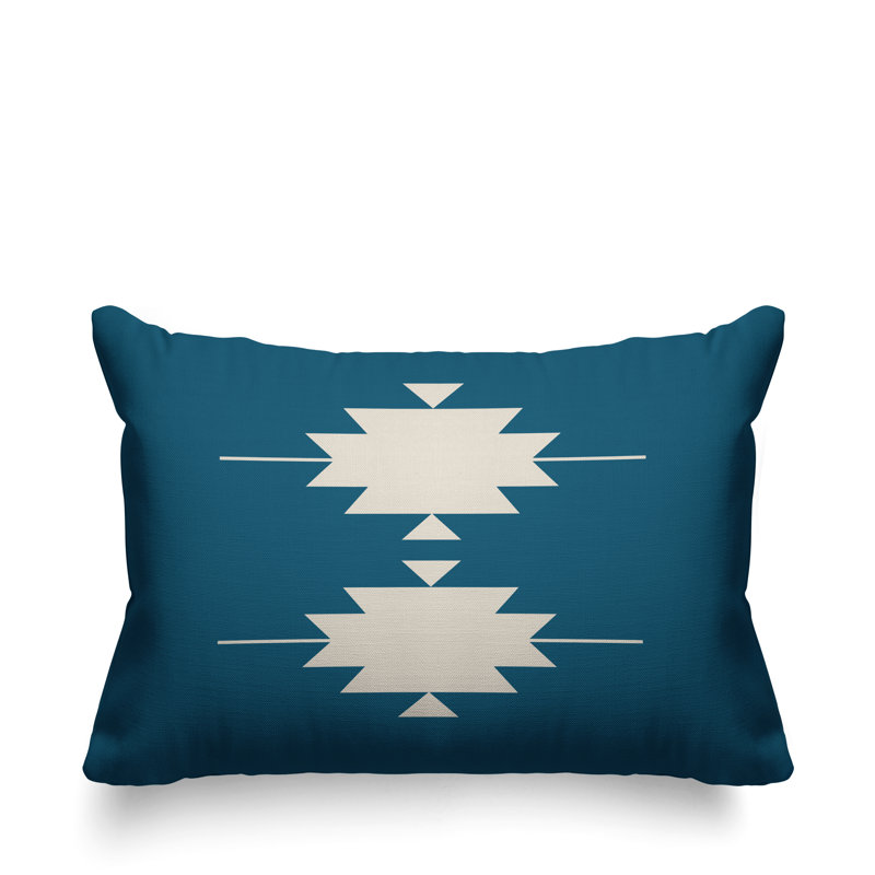 Coussin intérieur / extérieur Sike Southwestern, Turquoise