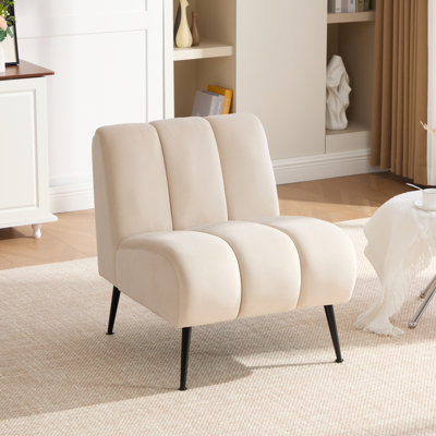 Fauteuil d'appoint rembourré capitonné sans accoudoirs