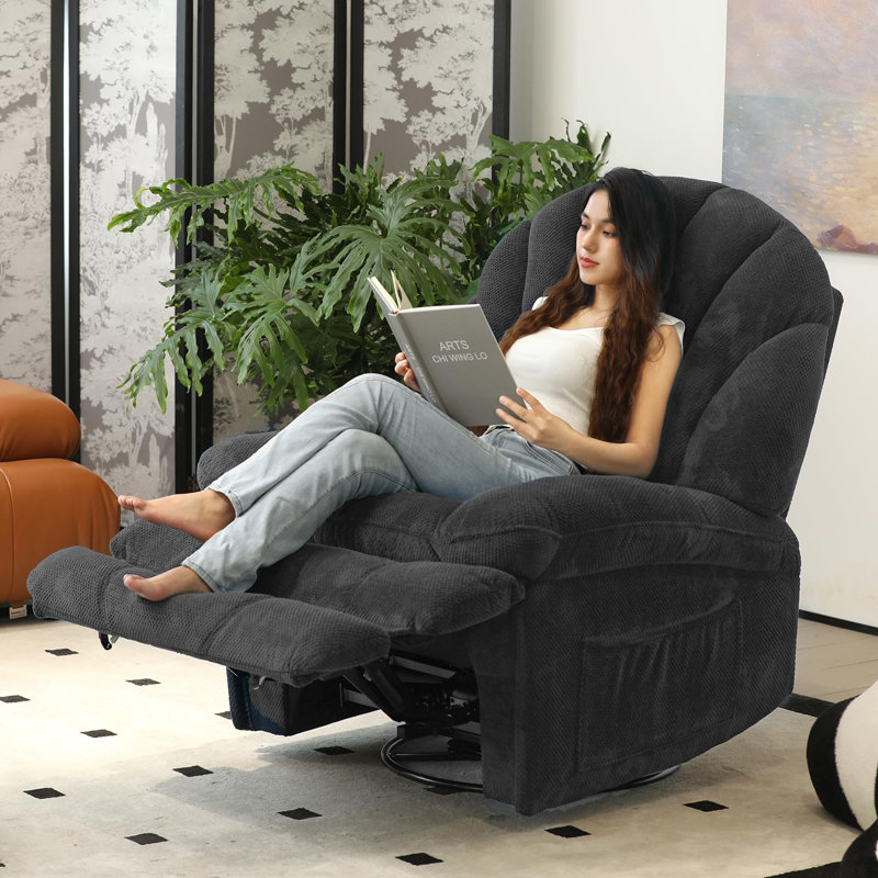 Fauteuil inclinable et pivotant surdimensionné EONIX, Gris foncé