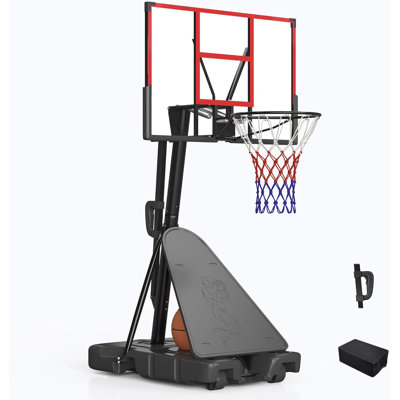 Système de panier de basketball VIWAT à hauteur réglable avec panneau incassable et rebord résistant aux intempéries pour une utilisation intérieure et extérieure