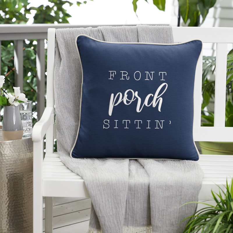Ethan Outdoor Square Sunbrella Pillow Cover & Insert, Canvas Navy Sunbrella® Canvas