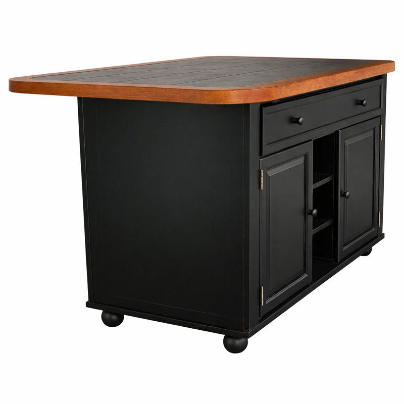 Azizi Kitchen Island, Antique Black