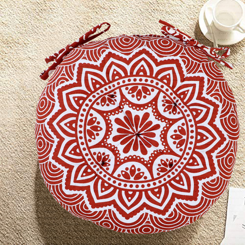 Outdoor 3'' Dining Chair Chair Pad, Red