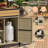 Outdoor Wicker Bar Cart with Storage & Extendable Top - Rolling Kitchen Island for Patio, Backyard, and Entertaining