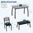 Dining Table Set for 4, Sturdy Wooden Kitchen Table with Chamfer Design and Metal legs, Upholstered Bench-1216015253