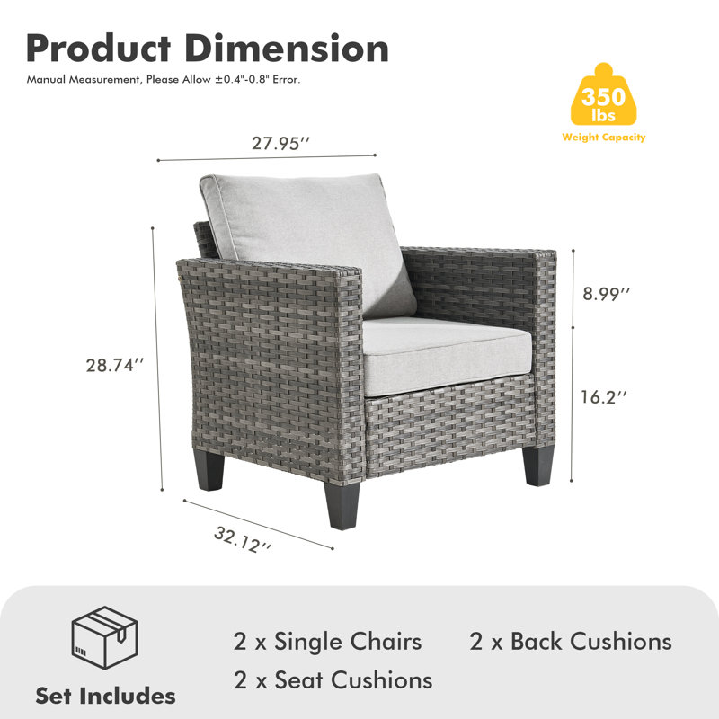 Wicker Outdoor Lounge Chair, Gray