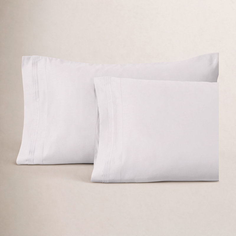 Arling 1000 Thread Count Luxury Certified Egyptian Cotton 2 Piece Sateen Pillowcase, White, Standard Pillowcase