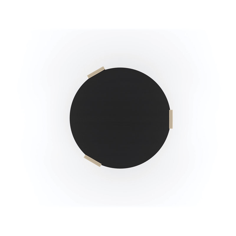 Black and Gold Round Wood and Metal End Table