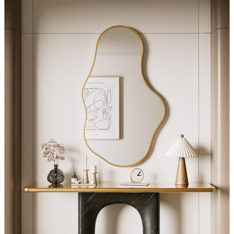Irregular Unique Shaped Wall Mirror, Asymmetrical Mirrors, Cloud Mirror, Wavy Mirror, Morden Wavy Wall Mirror For Entryway Living Room Bedroom Bathroom
