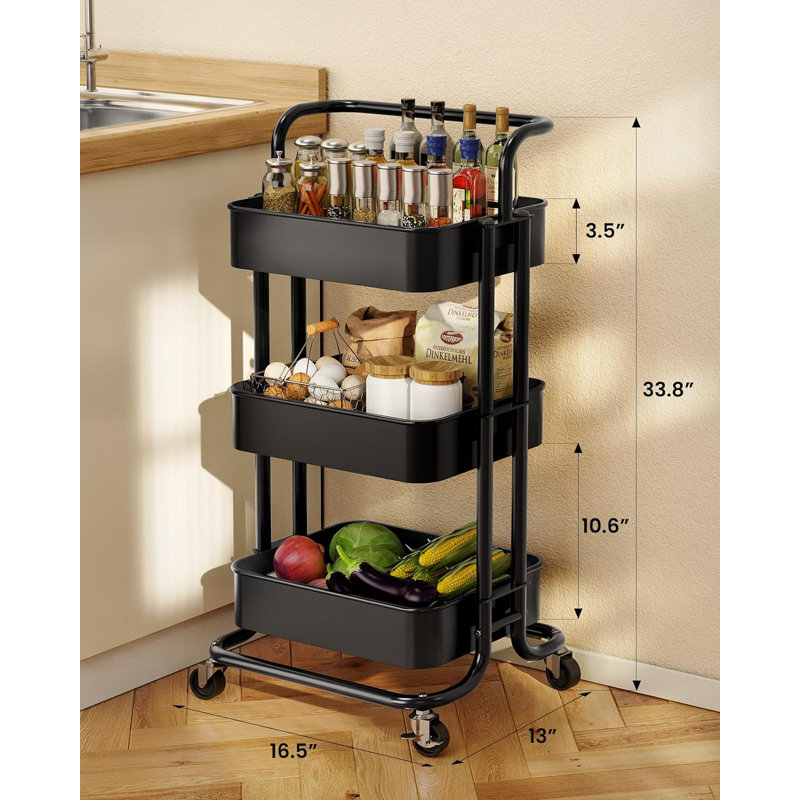 Chariot H 33,8 x l 16,5, Noir