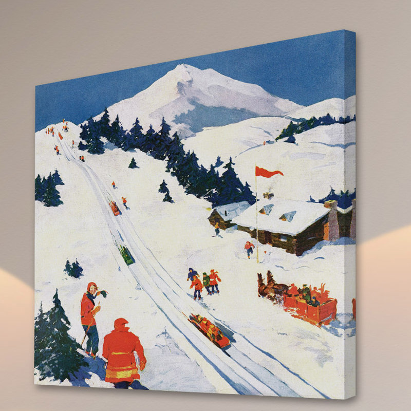 « winter sports », reproduction d’art sur toile tendue, H 48 po x l 48 po x P 1,5 po