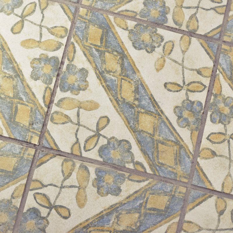 Klinker Retro 13" x 13" Ceramic Patterned Wall & Floor Tile