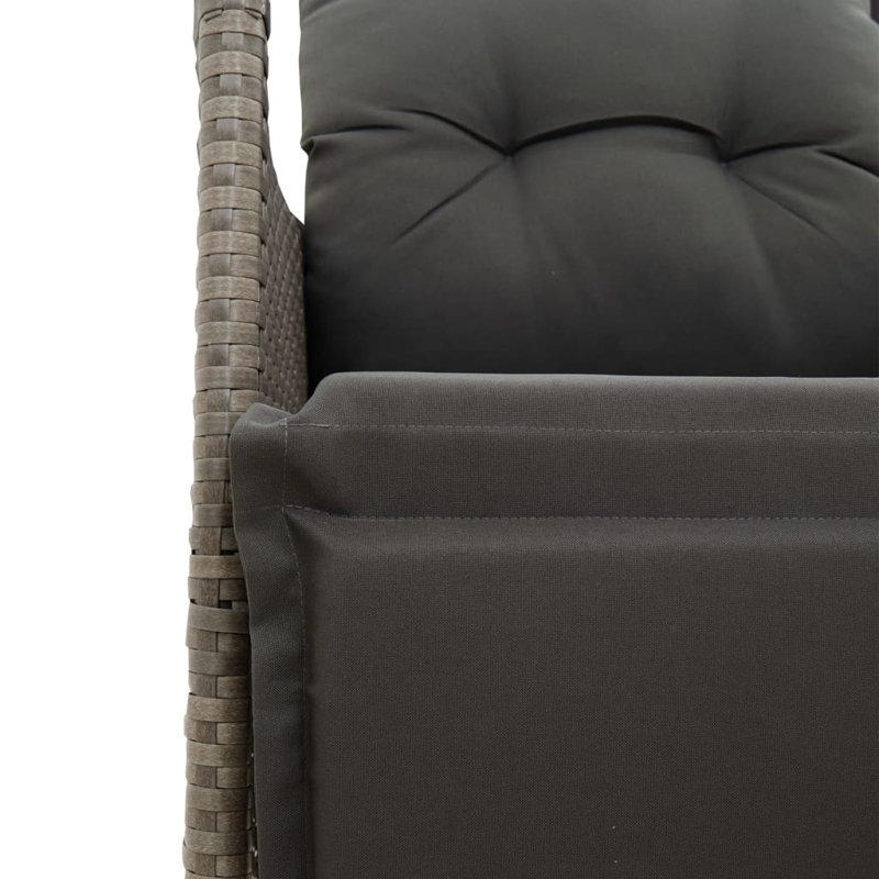 Ensemble bistro en rotin pour 2 personnes, Gris, Noir