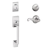 Century Handleset with Deadbolt and Flair Door Lever and Rosette
