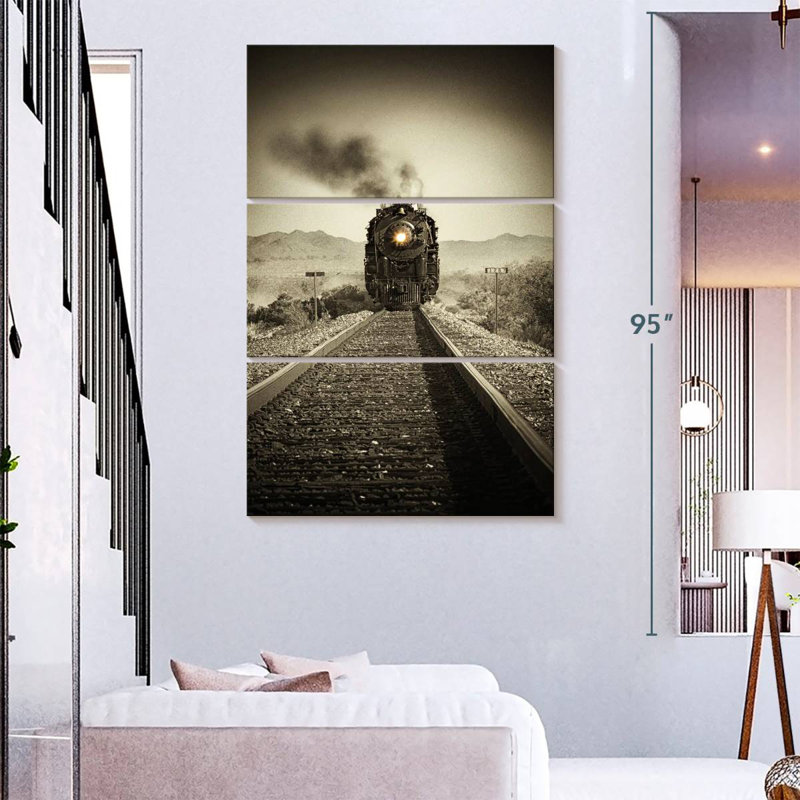 Mehar Train Arrival II, 74" H x 48" W